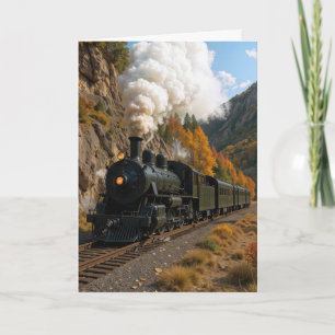 Geburtstag Vintager Dampfbad Motor im Bergtal Karte