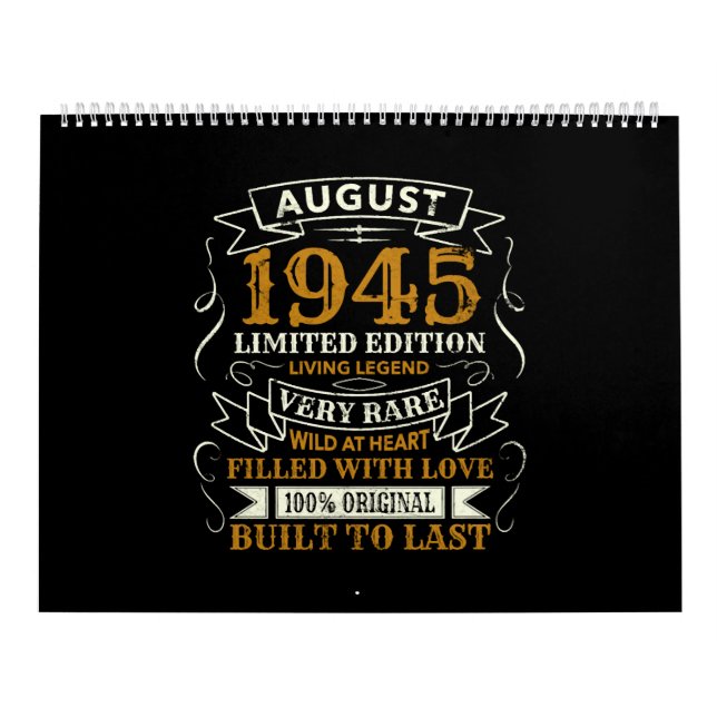Geburtstag Vintager Geborener August 1945 Kalender (Titelbild)