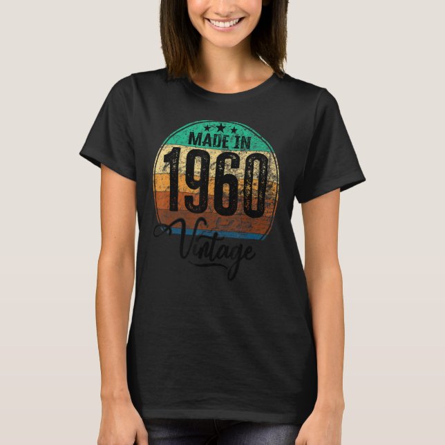 Geburtstag Vintages Geburtsjahr 1960 Geburtstag T-Shirt (Vorderseite)