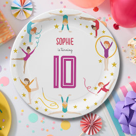 Geburtstag von Akrobatik und Gymnastik Pappteller