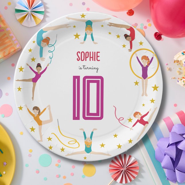 Geburtstag von Akrobatik und Gymnastik Pappteller (Von Creator hochgeladen)