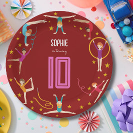 Geburtstag von Akrobatik und Gymnastik Pappteller