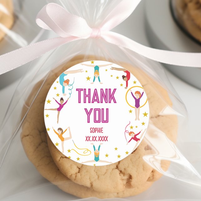 Geburtstag von Akrobatik und Gymnastik Runder Aufkleber (Von Creator hochgeladen)