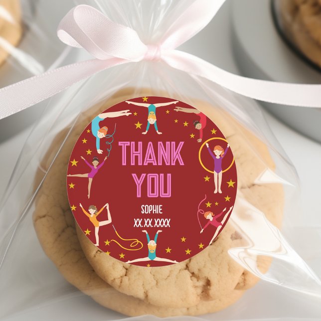 Geburtstag von Akrobatik und Gymnastik Runder Aufkleber (Von Creator hochgeladen)