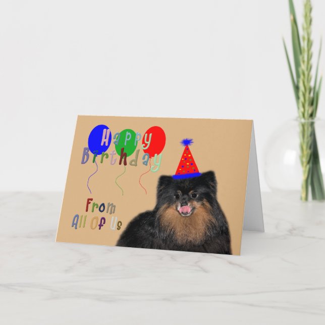 Geburtstag von allen uns Gruß-Karte Karte (Vorderseite)