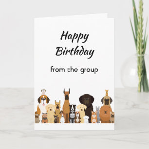 Geburtstag von der Gruppe Lustige Hunderassen Karte