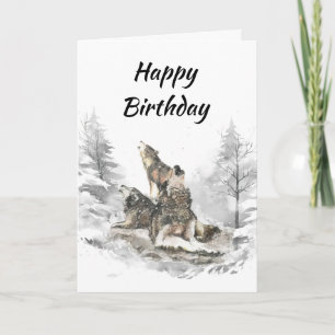 Geburtstag von der Gruppe Spaß Heulende Wölfe Karte