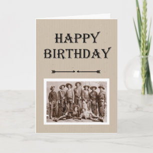 Geburtstag von der üblichen Gang Vintage Cowboys F Karte