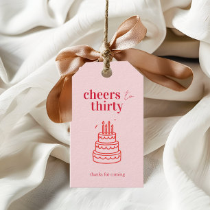 Geburtstag von dreißig Rosa Geschenkanhänger