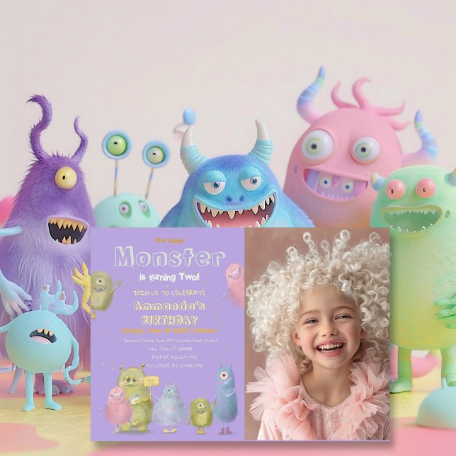 Geburtstag von Freunden Funny Monsters Einladung (Von Creator hochgeladen)