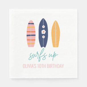 Geburtstag von Girl Surfboard Beach Serviette