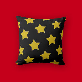 Geburtstag von Gold/Gelb und Schwarzen Stars Kissen