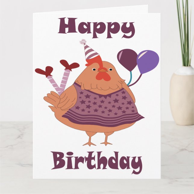 Geburtstag von Hühnern Karte (Vorderseite)