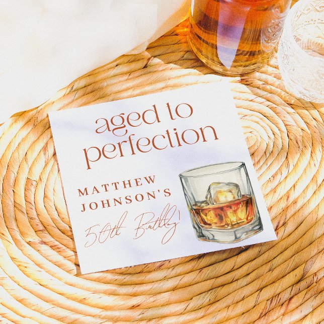 Geburtstag von Perfection Whiskey Serviette (Paper Napkin Mock-up)