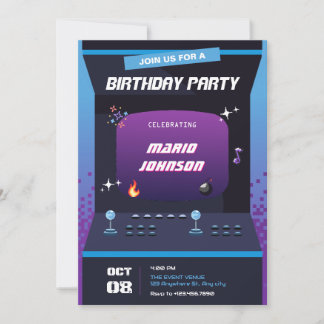 Geburtstag von Pixel Einladung