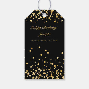 Geburtstag von Schwarz und Gold Geschenkanhänger