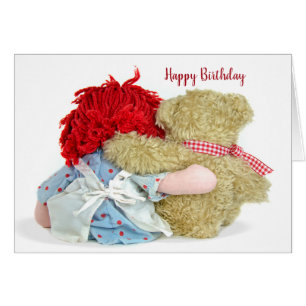 Geburtstag von Teddy Bear und Rag Doll