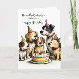 Geburtstag von uns allen Gruppe Hunde Karte