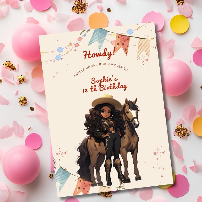 Geburtstag von Wild-West-Cowgirl Einladung (Von Creator hochgeladen)