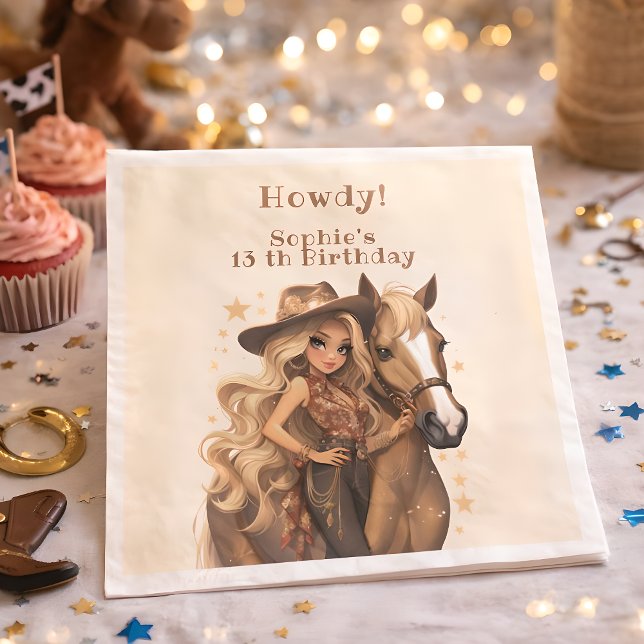 Geburtstag von Wild-West-Cowgirl Serviette (Von Creator hochgeladen)