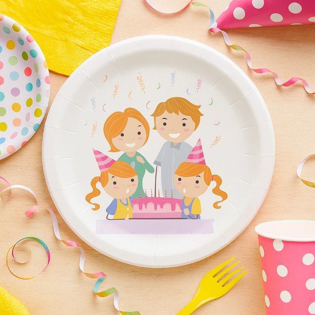 Geburtstag von Zwillingsmädchen Pappteller (Von Creator hochgeladen)