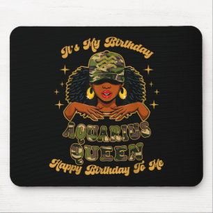 Geburtstag Wassermann Königin Camo Schwarz Frau Af Mousepad