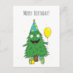 Geburtstag Weihnachtsbaum Postcard Postkarte