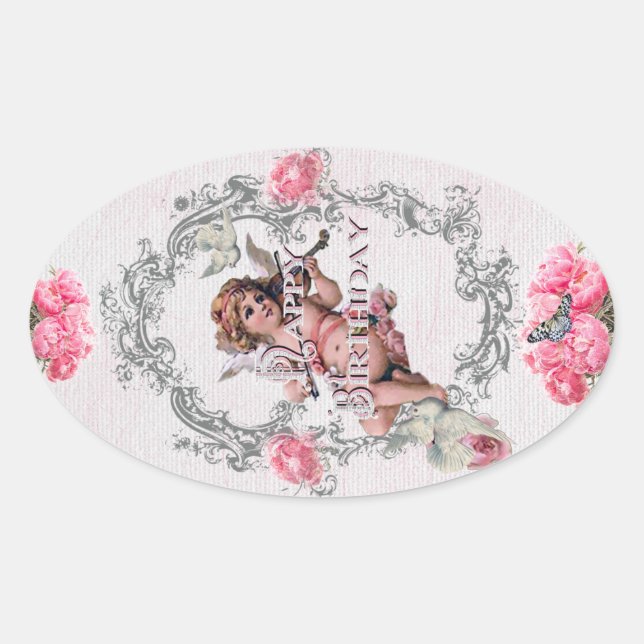 Geburtstag - Weiße Linde - Aufkleber (Vorderseite)