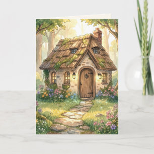 Geburtstag Whimsical Watercolor Cottage Karte