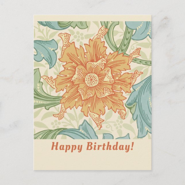 Geburtstag William Morris Blumentapete CC1133 Postkarte (Vorderseite)