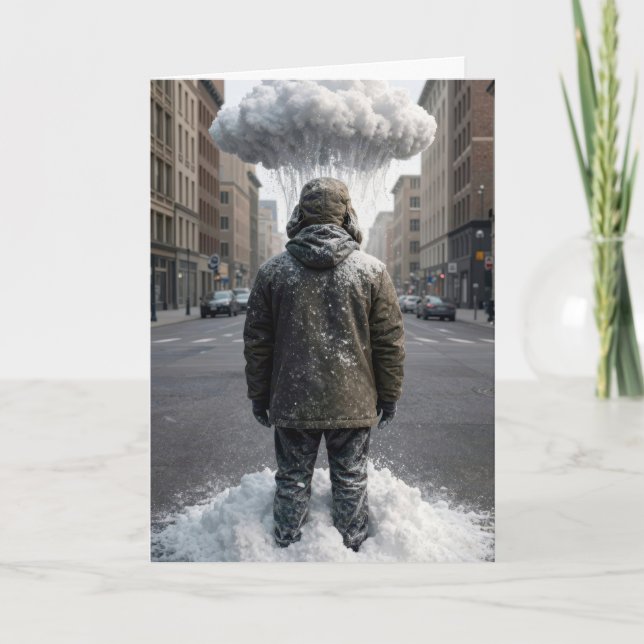 Geburtstag Winter Humor Schnee Wolke Karte (Vorderseite)