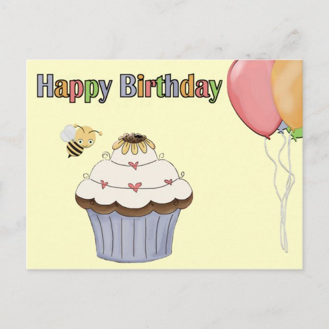 Geburtstag wünscht Postkarte (Vorderseite)