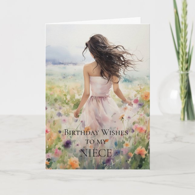 Geburtstag wünscht sich meine Nichte Karte (Vorderseite)