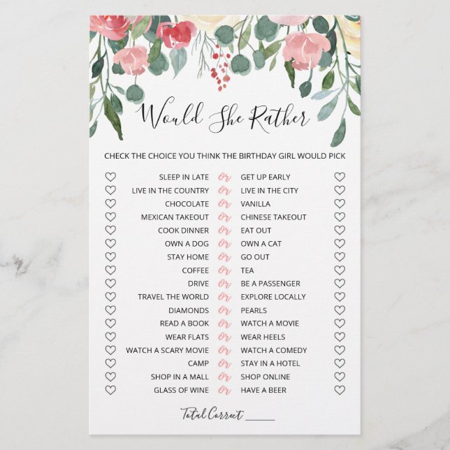 Geburtstag würde sie ein bearbeitbares Spiel (Vorderseite)