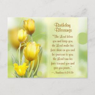 Geburtstag, Zahlen 6:24-26, Lord segne dich, Tulip Postkarte