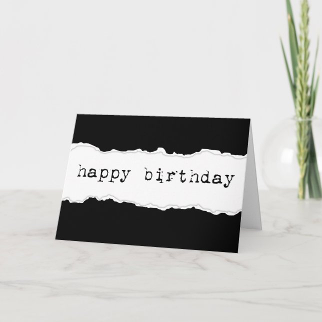 Geburtstag (zerrissenes Papier) Karte (Vorderseite)