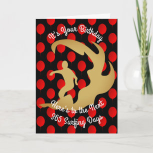 Geburtstag zu den folgenden 365 surfenden Tagen Karte