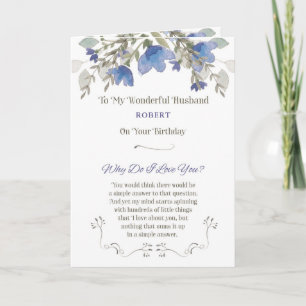 Geburtstag zu Ehemann personalisieren mit Namen Karte