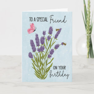 Geburtstag zu einem besonderen Freund Blume und Bi Karte