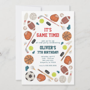 Geburtstag zum All-Star-Sportspiel Einladung