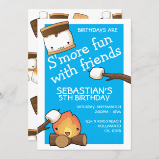 Geburtstage machen Spaß mit Freunden Marshmallow Einladung