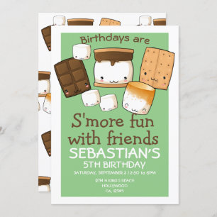 Geburtstage machen Spaß mit Freunden Marshmallow Einladung