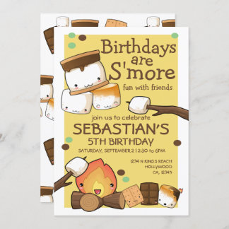 Geburtstage machen Spaß mit Freunden Marshmallow Einladung