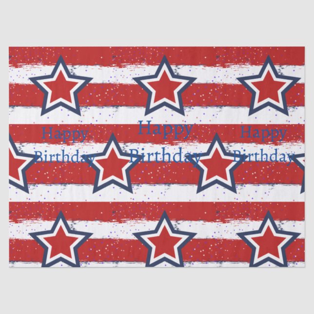 Geburtstage mit Uncle Sam Seidenpapier (Vorderseite)