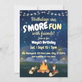 Geburtstage sind S'More Fun Geburtstagsparty Einladung