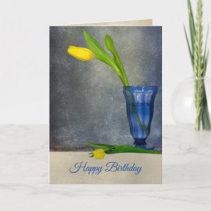 Geburtstaggelbe Tulpe in Tundaglas Karte