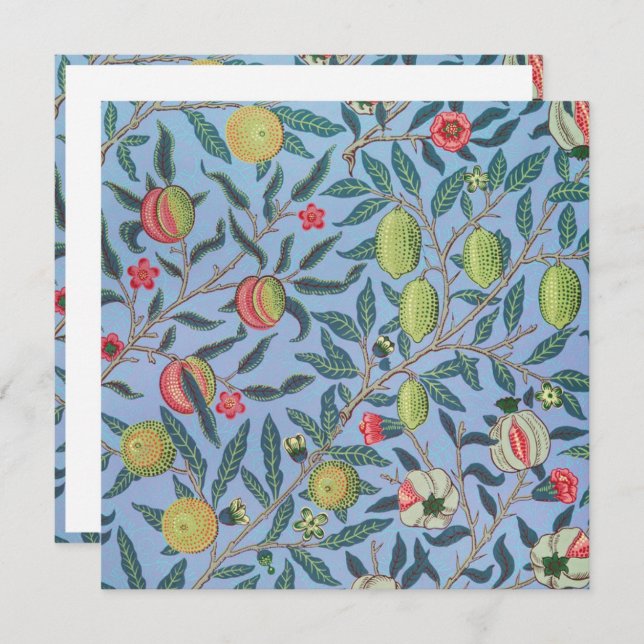 GEBURTSTAGLICHE EINLADUNG: WILLIAM MORRIS EINLADUNG (Vorne/Hinten)