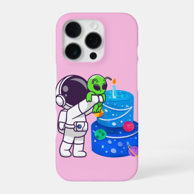 Geburtstags-Alien iPhone Hülle (Rückseite)