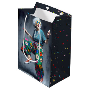 Geburtstags-Alte-Dame-Tanz Mittlere Geschenktüte