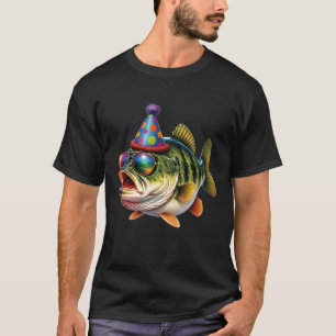 Geburtstags-Barsch-Fisch-Partyhut-Sonnenbrille-Süß T-Shirt